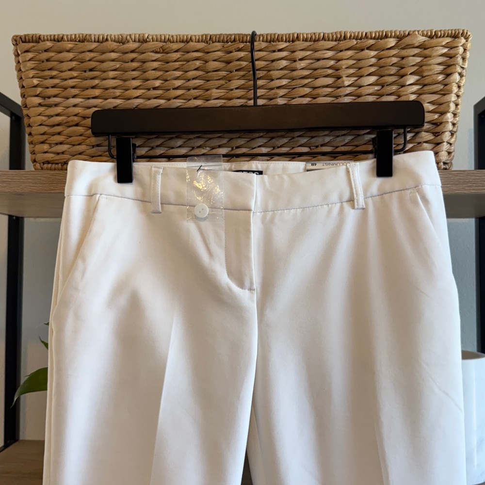 NWT Express Columnist Ankle Low-Rise White Woven Career Dress Pant Trouser, 4 - Picture 2 of 8